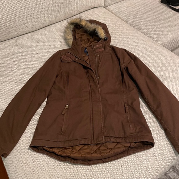 AUSTIN® CLOTHING CO. Womens Brown Hooded Jacket 100% Cotton Size XL - Picture 3 of 9